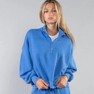 XIRENA Duke Zip Up Sweatshirt Blue